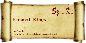 Szebeni Kinga névjegykártya